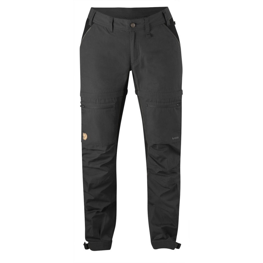 Abisko Lite Trekking Zip-Off Trousers W Short Dark Grey/Black Hot New - Fjällräven