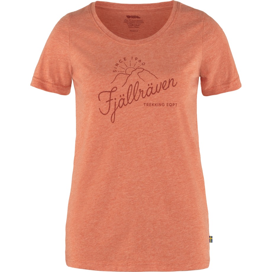 Sunrise T-Shirt W Rowan Red-Melange Hot New - Fjällräven