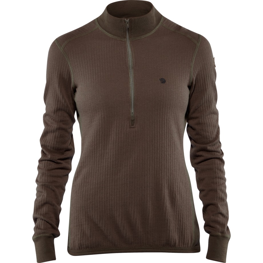 Dark Olive Hot New - Fjällräven Brand Värmland Woolterry Half Zip W
