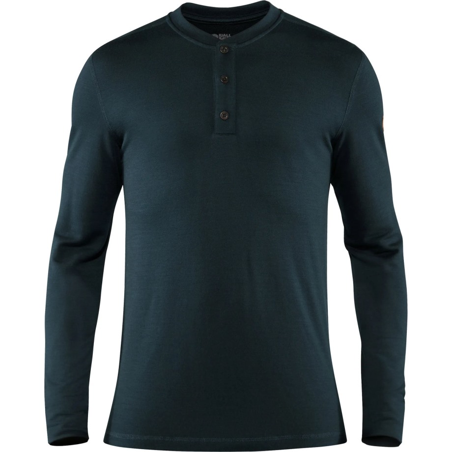 Dark Navy Singi Merino Henley M Hot New - Fjällräven Brand