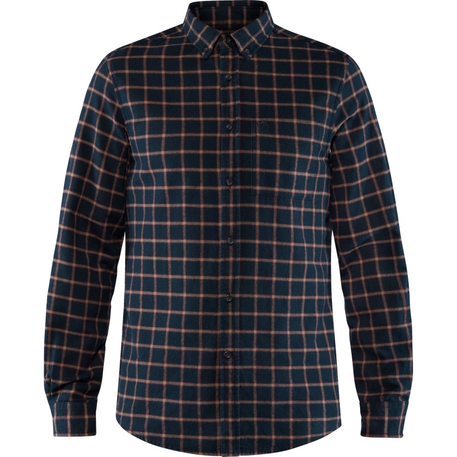 Dark Navy Övik Flannel Shirt M Hot New - Fjällräven