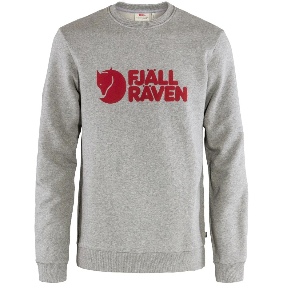 Grey-Melange Hot New - Fjällräven Logo Sweater M