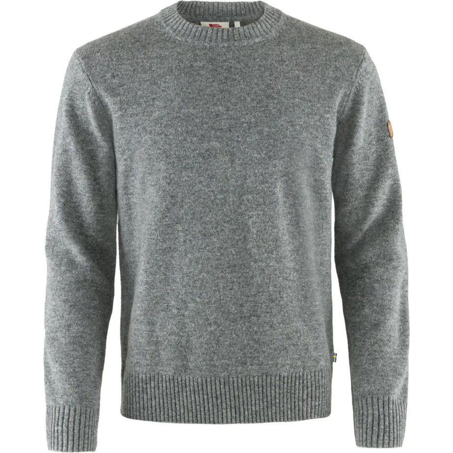 Grey Övik Round-Neck Sweater M Hot New - Fjällräven