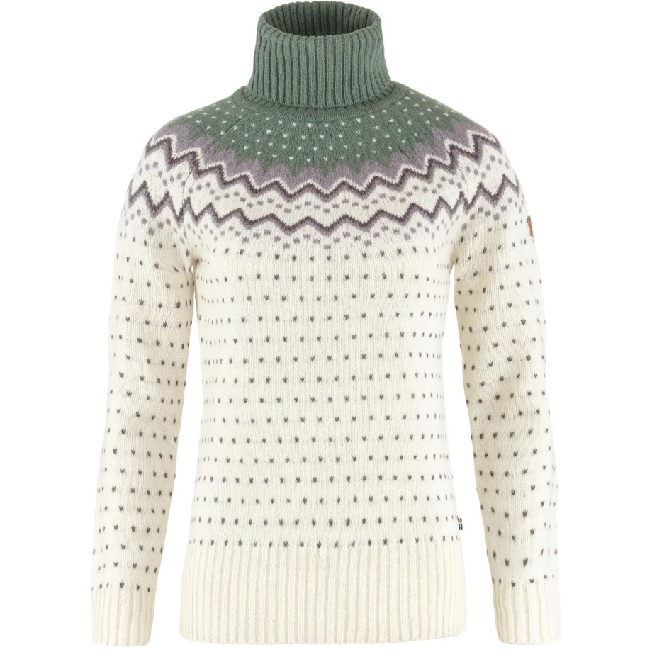 Hot New - Fjällräven Övik Knit Roller Neck W Chalk White-Patina Green