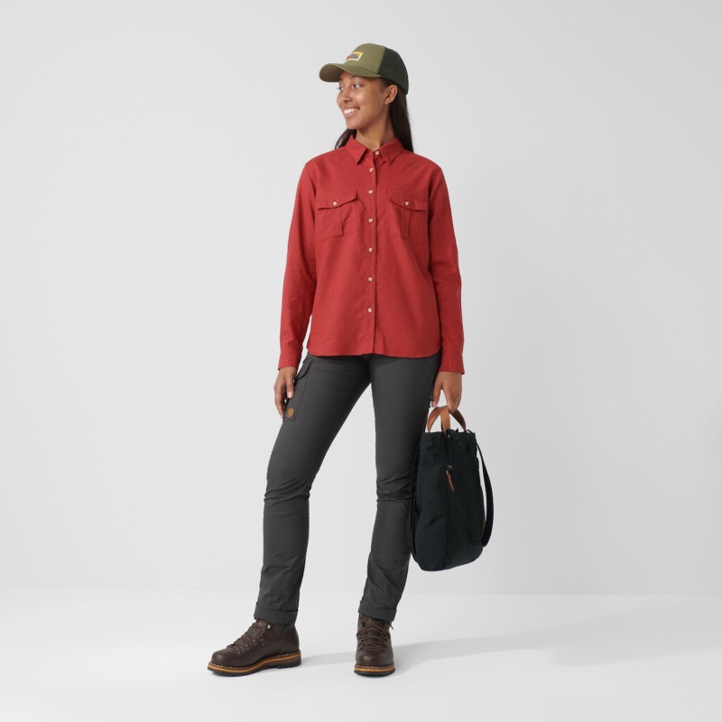 Raspberry Red Hot New - Fjällräven Övik Travel Shirt Ls W
