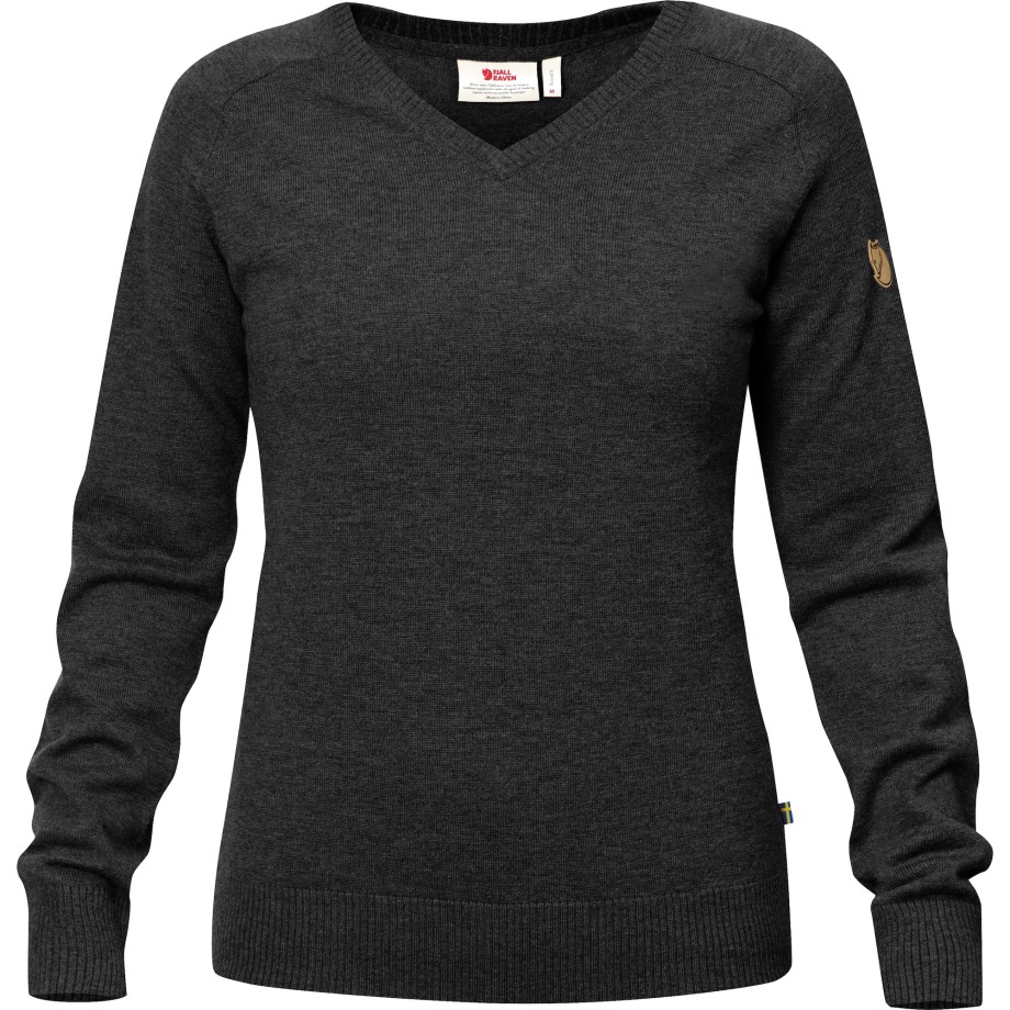 Hot New - Fjällräven Srmland V-Neck Sweater W Dark Grey