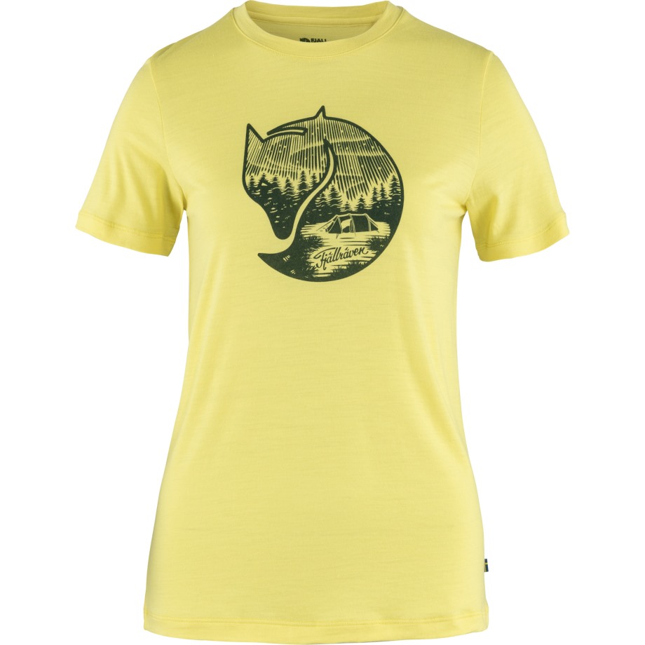 Lemon Yellow Abisko Wool Fox Ss W Hot New - Fjällräven
