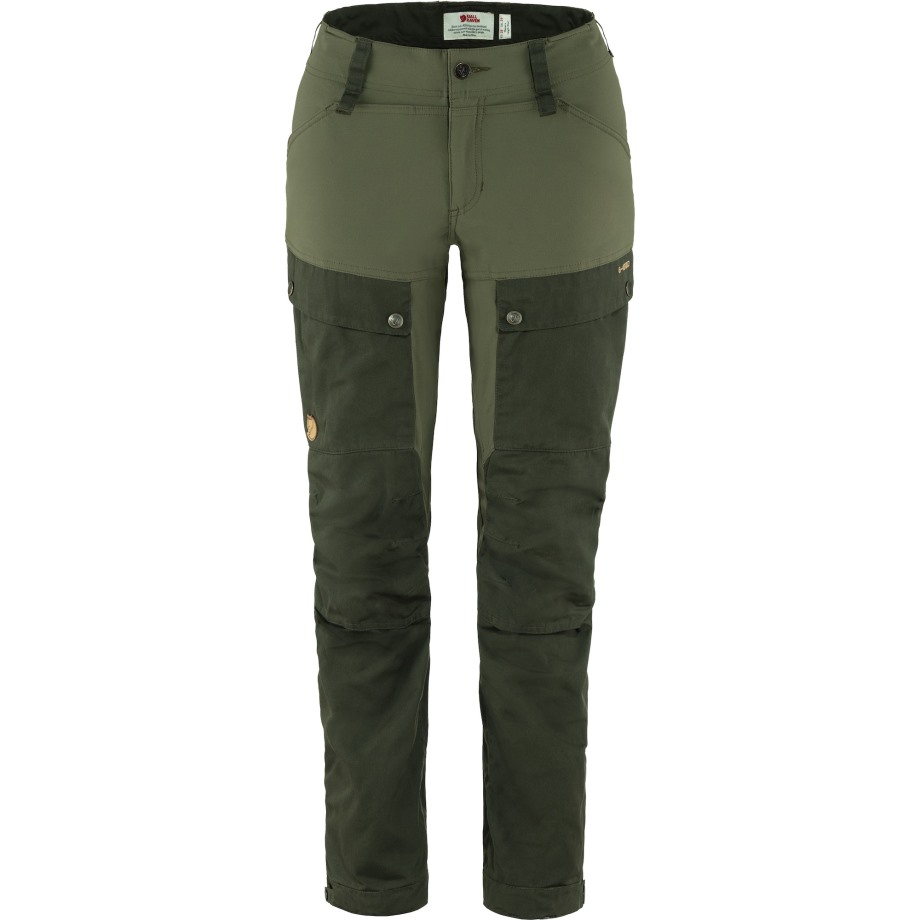 Keb Trousers Curved W Reg Hot New - Fjällräven Deep Forest-Laurel Green