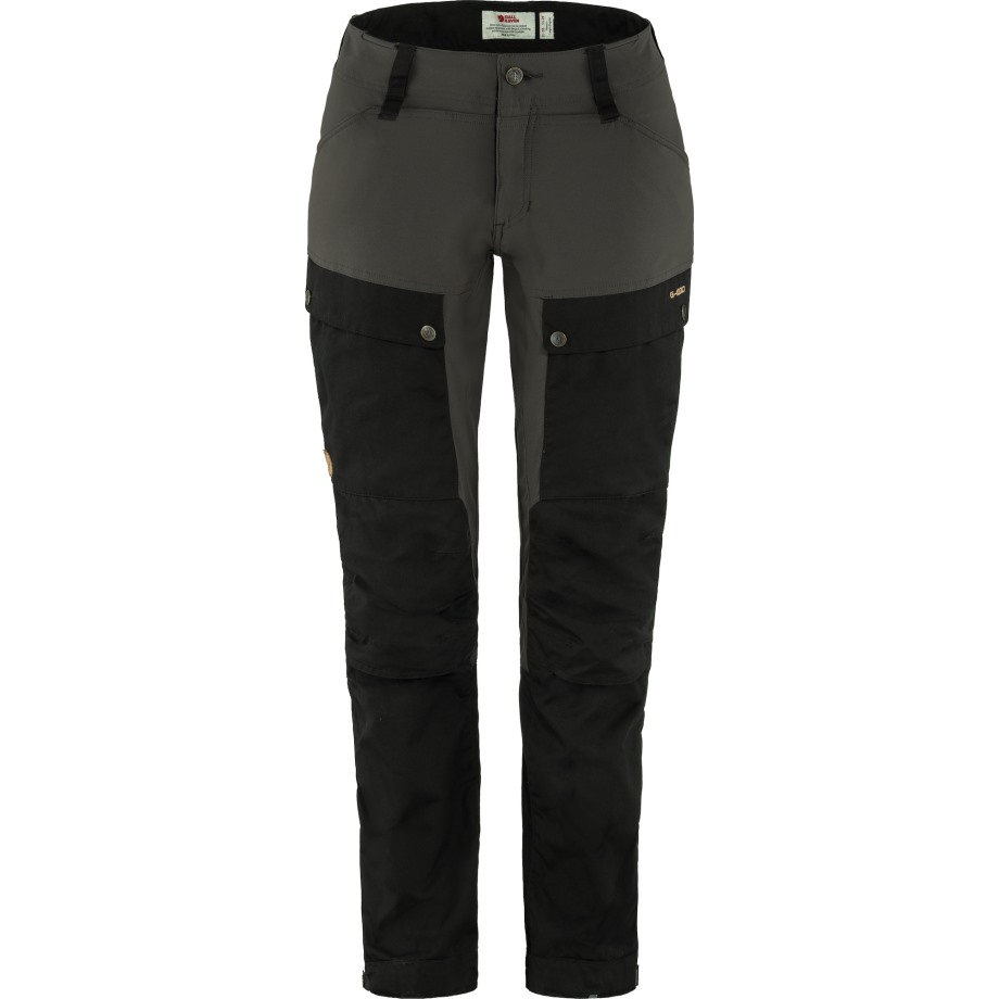 Black-Stone Grey Keb Trousers Curved W Short Hot New - Fjällräven