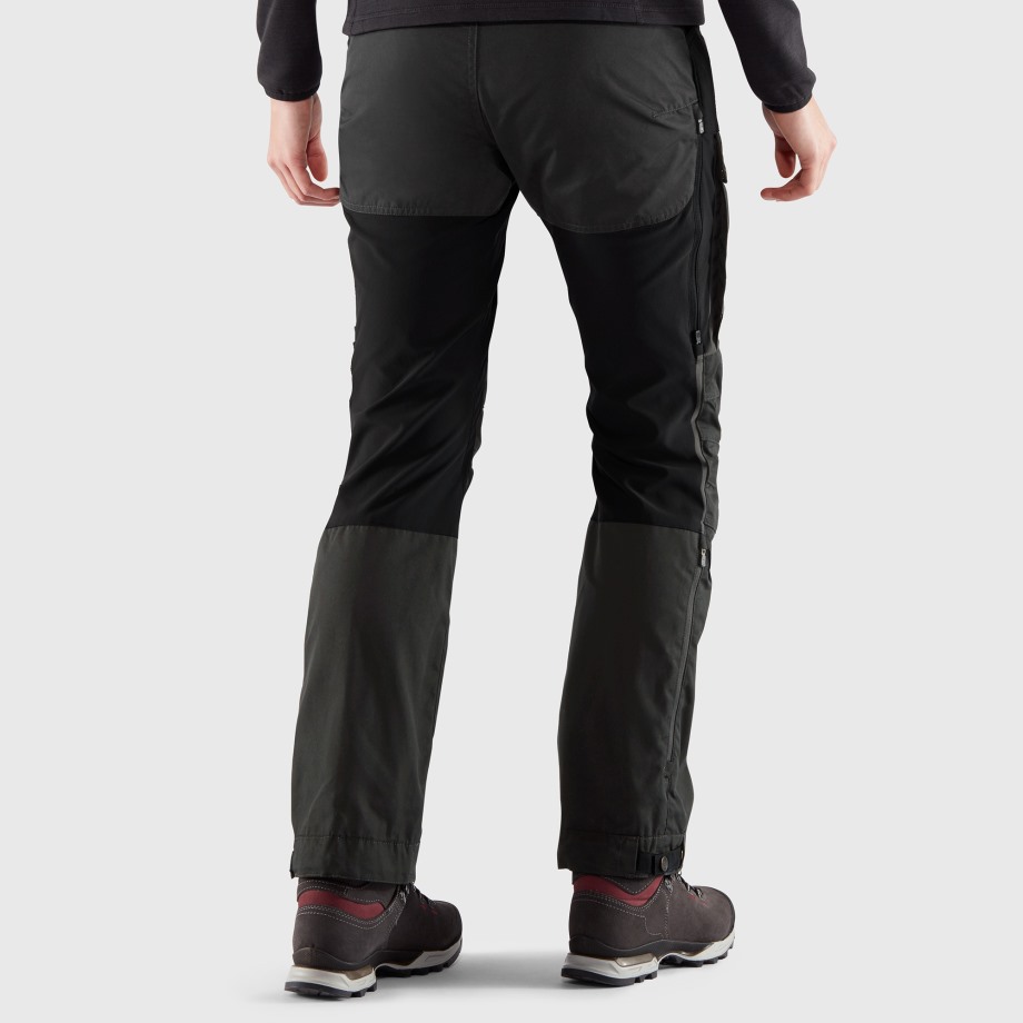 Black-Stone Grey Keb Trousers Curved W Short Hot New - Fjällräven