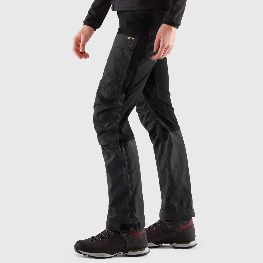 Black-Stone Grey Keb Trousers Curved W Short Hot New - Fjällräven