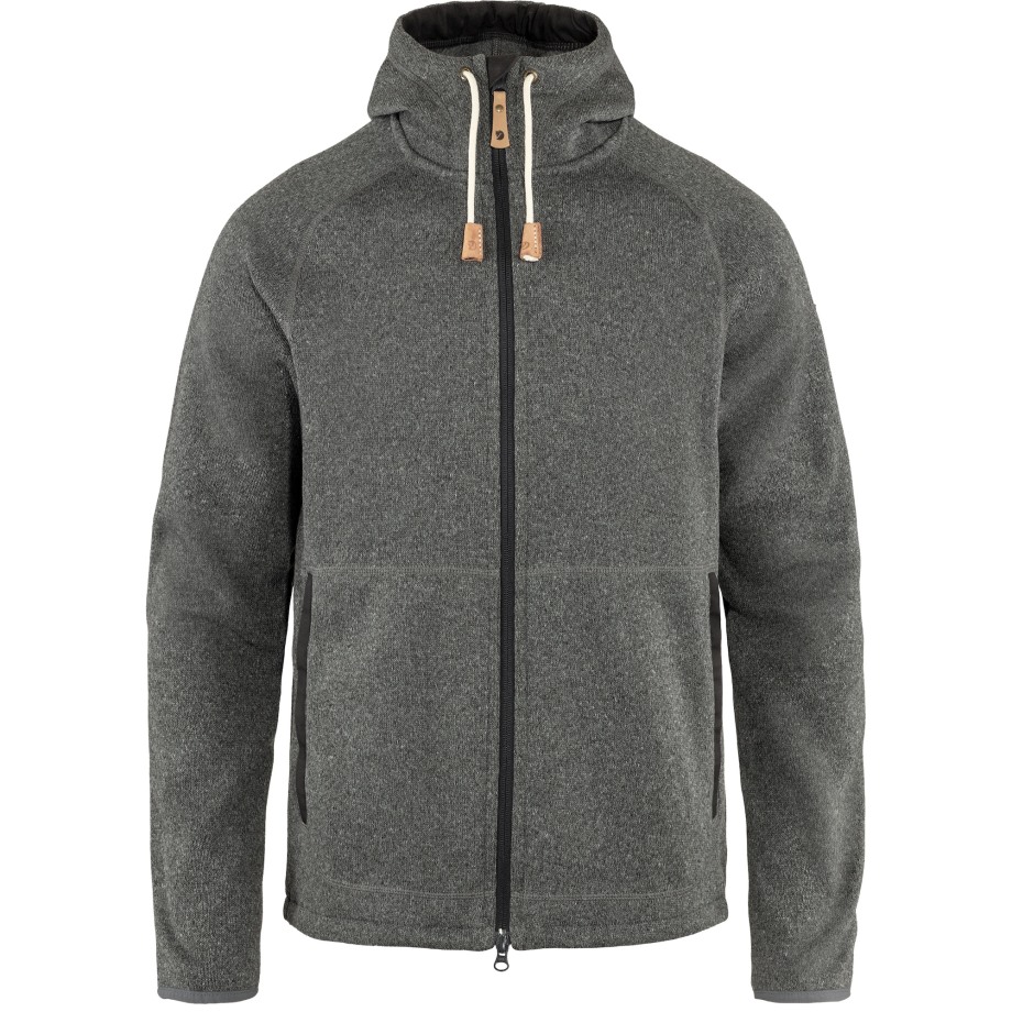 Dark Grey Övik Fleece Hoodie M Hot New - Fjällräven