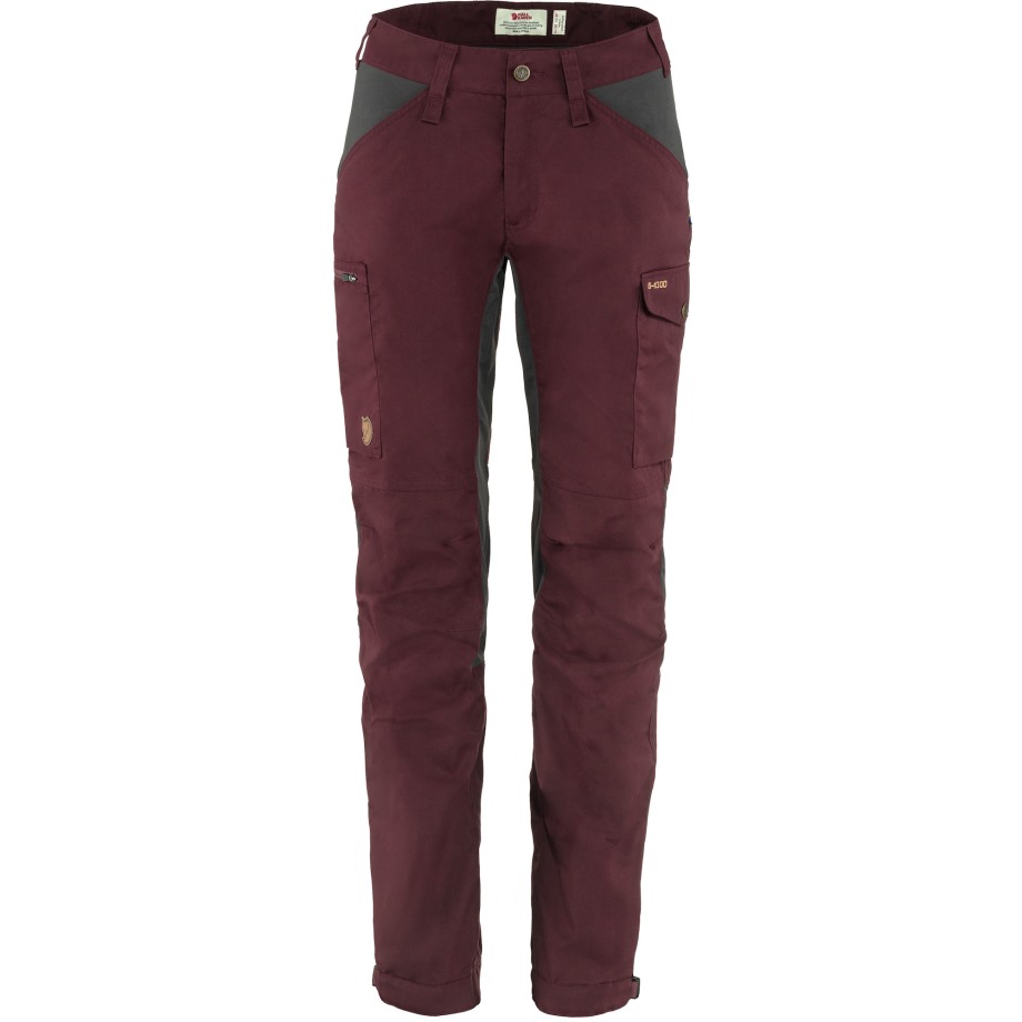 Hot New - Fjällräven Kaipak Trousers Curved W Dark Garnet-Dark Grey