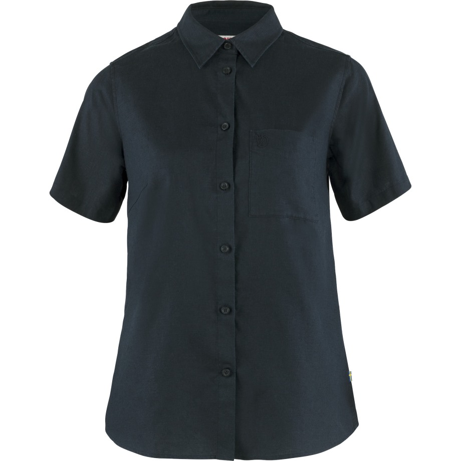 Dark Navy Hot New - Fjällräven Övik Travel Shirt Ss W
