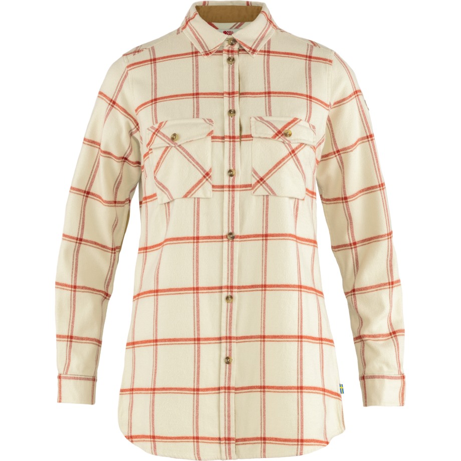 Övik Twill Shirt Ls W Hot New - Fjällräven Chalk White-Cabin Red