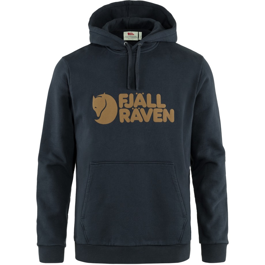 Dark Navy Logo Hoodie M Hot New - Fjällräven