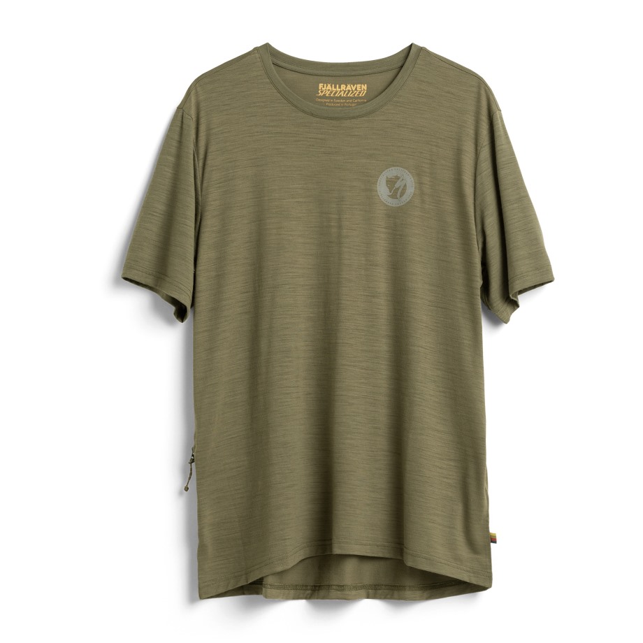 Green Hot New - Fjällräven Brand S/F Wool T-Shirt M