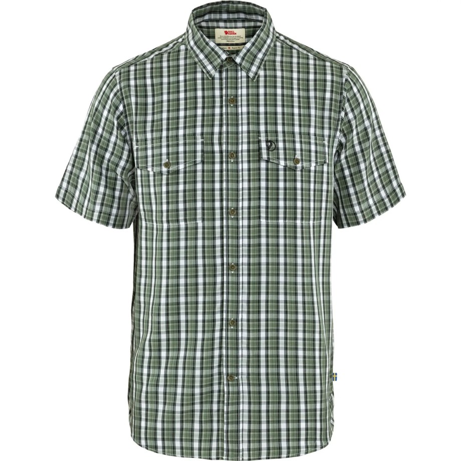 Abisko Cool Shirt Ss M Patina Green-Dark Navy Hot New - Fjällräven
