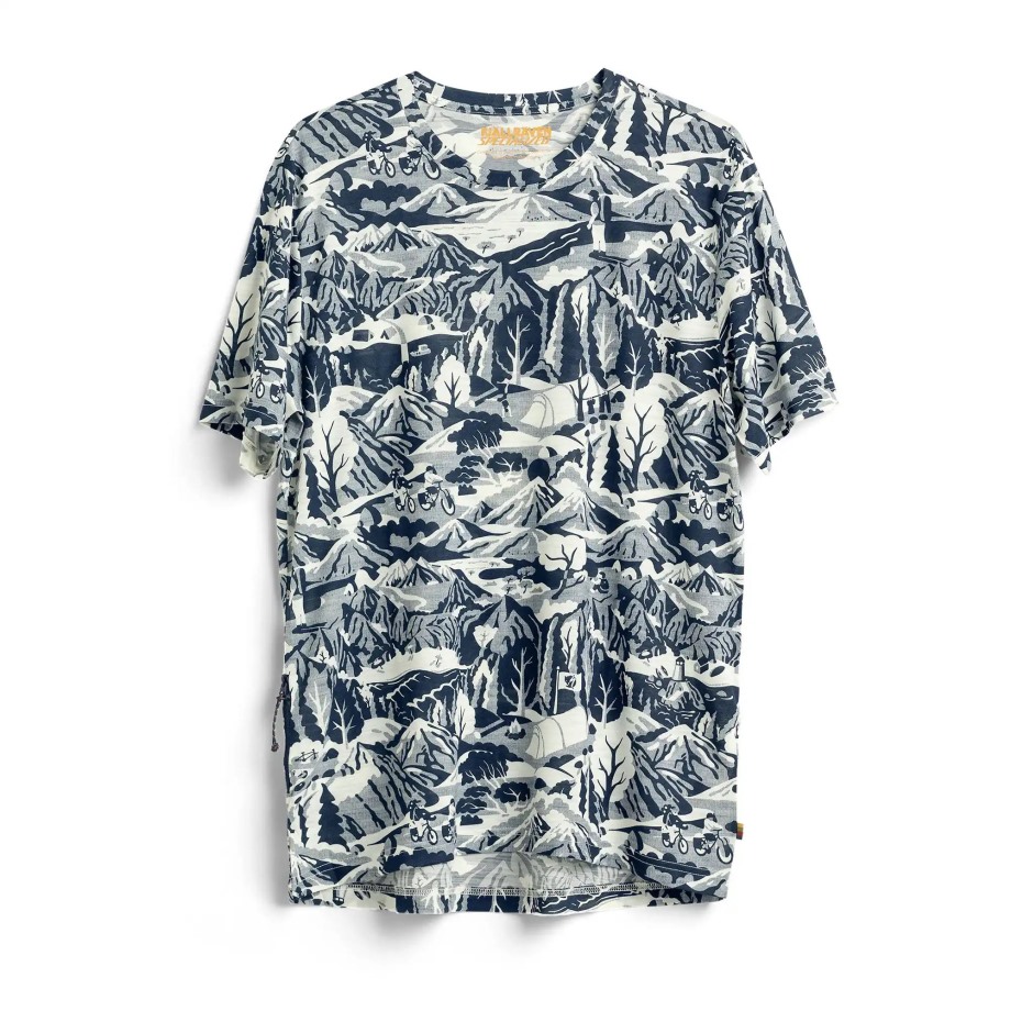 Navy-Eggshell S/F Wool Caliswe T-Shirt M Hot New - Fjällräven