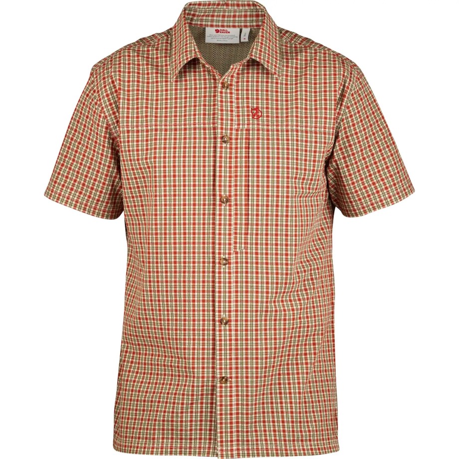 Svante Seersucker Shirt Ss M Green Hot New - Fjällräven