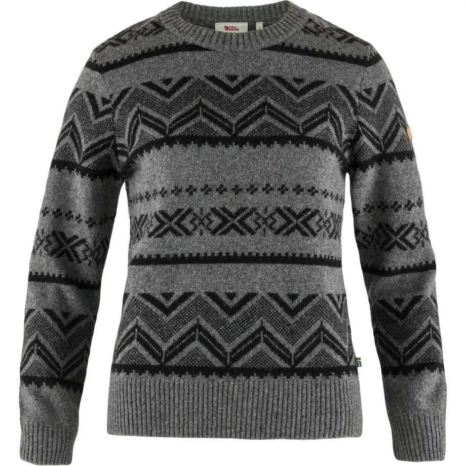 Dark Grey Greenland Re-Wool Pattern Knit W Hot New - Fjällräven